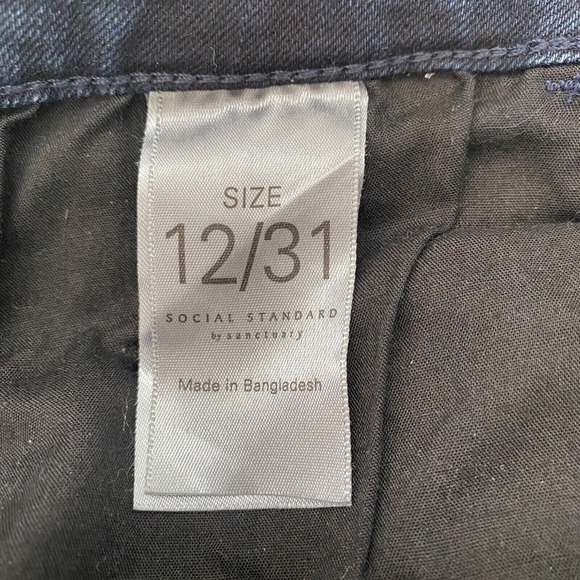 Social Standard by Sanctuary Slim Straight Dark‎ Wash Denim Jeans Womens 12 31 - Picture 7 of 10